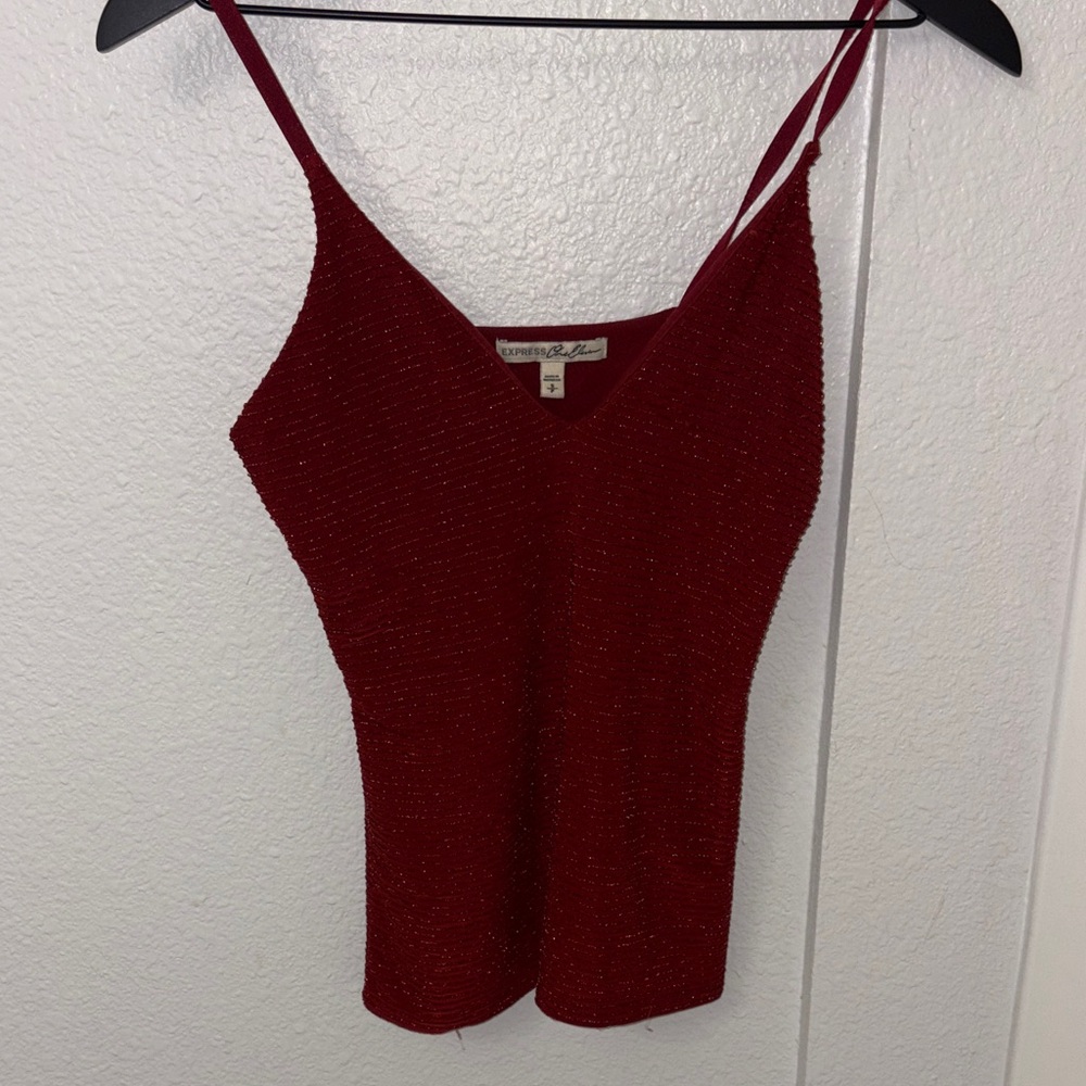 Express Red Sparkle Camisole